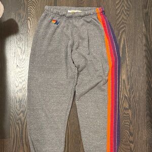 Aviator Nation Grey 5 Striped Sweatpants SIZE XS